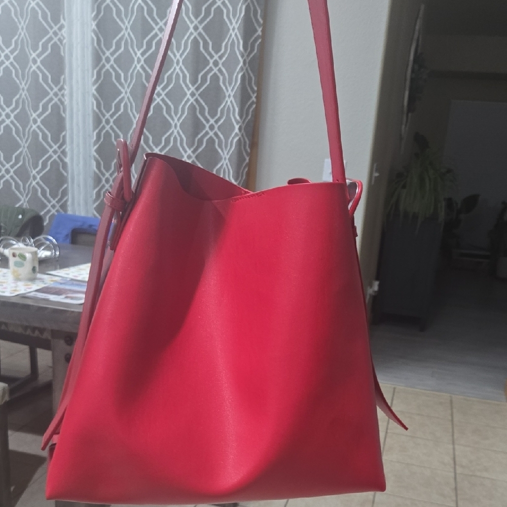 Anthropologie Vibrant Red Shoulder Bag - Picture 2 of 5